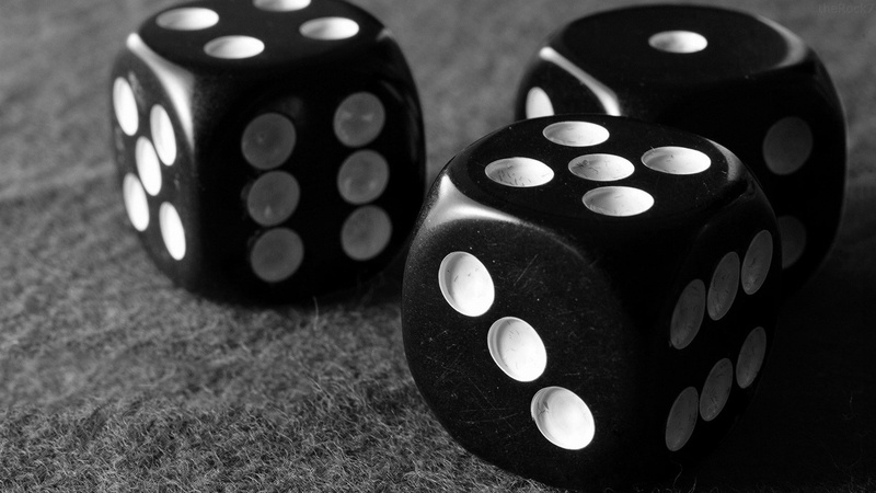 white, 1080P, dices, dice, three, black, black and white