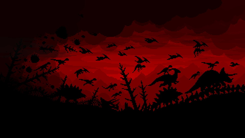 prehistoric, pixels, 1080P, landscape, nature, artwork, trees, digital art, pixelated, pixel art, dinosaurs