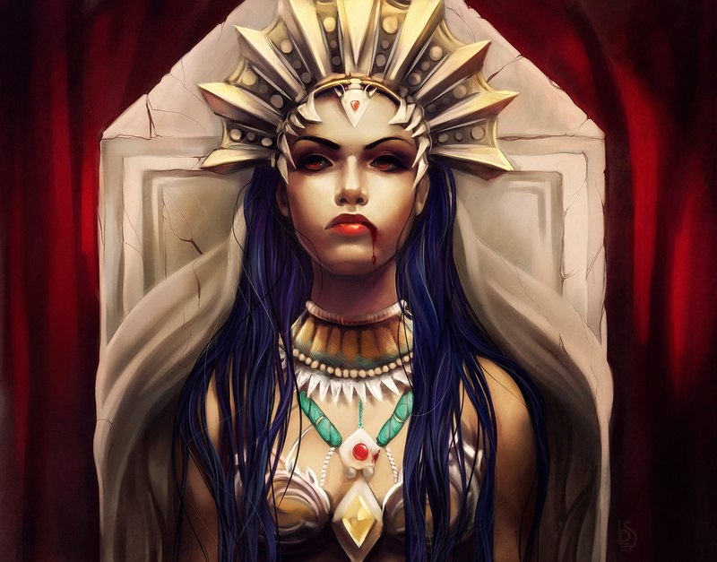 luxury, stage - Performance Space, female, elegance, colored, indoors, religion, female likeness, girl, Akasha, Queen of the damned, art and craft, fashion model