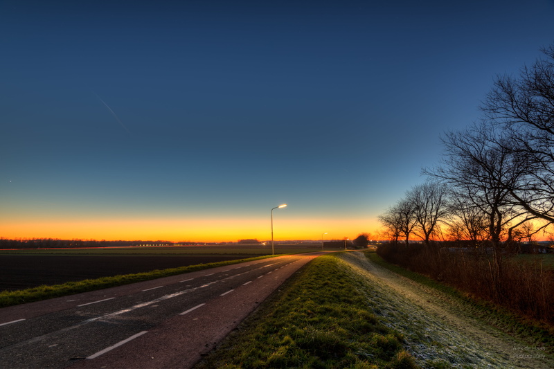 road, long, licht, calm weather, boom, grey, weather, kale, transportation, landscape, street, Noord-Holland, 5K, light, long exposure photography, trees