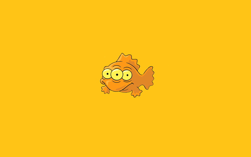 three eyes, the simpsons, simpsons, 1080P, minimalism, orange, fish