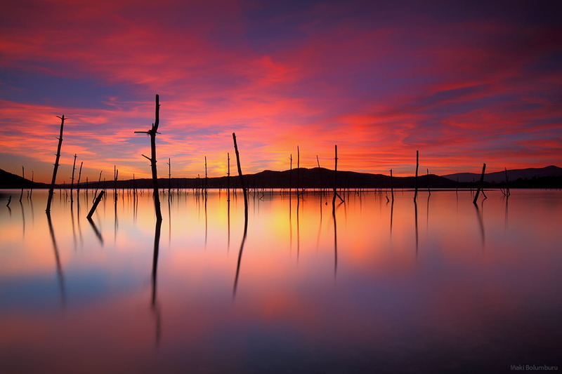 lago, 480P, dusk, electricity, ACHERON, generator, clouds, colours, canon, panoramic, calm, sun, power Line, near, photo, sky, nature, reflections, II