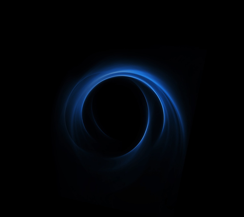 Blue, round, Spiral, HD, 2K, digital, Huawei Honor V8, Dark, Stock