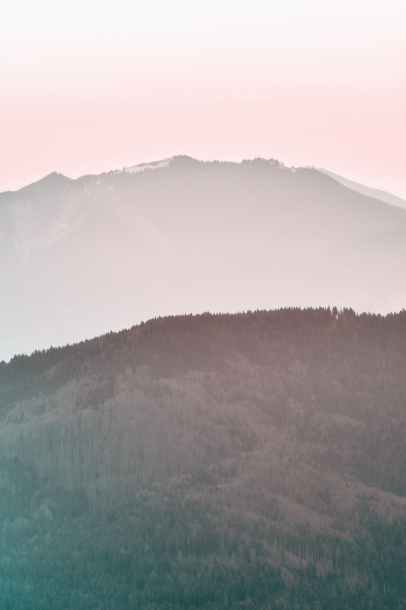 4K, gradient, tranquil scene, dawn, outdoors, day, environment, landscape, sunset, weather, mountains, daylight, misty, nature