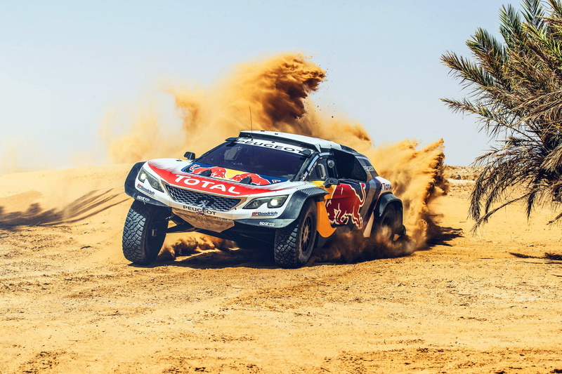 Speed, RedBull, Peugeot, The front, Peugeot 3008 DKR, Rally, Sport, Red Bull, 3008, Skid, Sand, 2K, DKR
