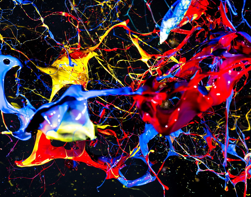 pattern, 1080P, colorful, design, black background, shape, splash, red, blue, illuminated, bubble, abstract, complexity, no people, creativity