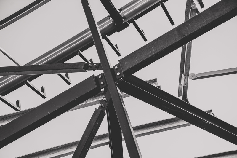 pattern, trade, power supply, frame, build, no people, construction, architecture, directly below, low angle view, sky, engineer, bolts, black, built structure