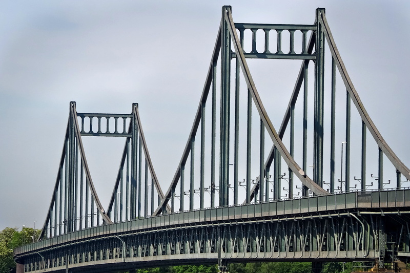 transportation, crossing, river, transition, connection, multiple lane highway, road, famous Place, built structure, sky, nature, engineering, alloy, stretched