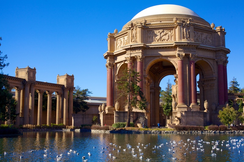 reflecting pool, famous Place, san francisco, presidio, california, urban Scene, built structure, exploratorium, the past, 2K, landmark, pond, travel