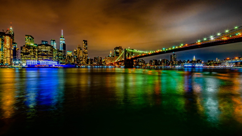 night, 5K, travel destinations, city, urban, united states, harbor, transportation, waterfront, building, reflection, skyscraper, architecture, port, modern