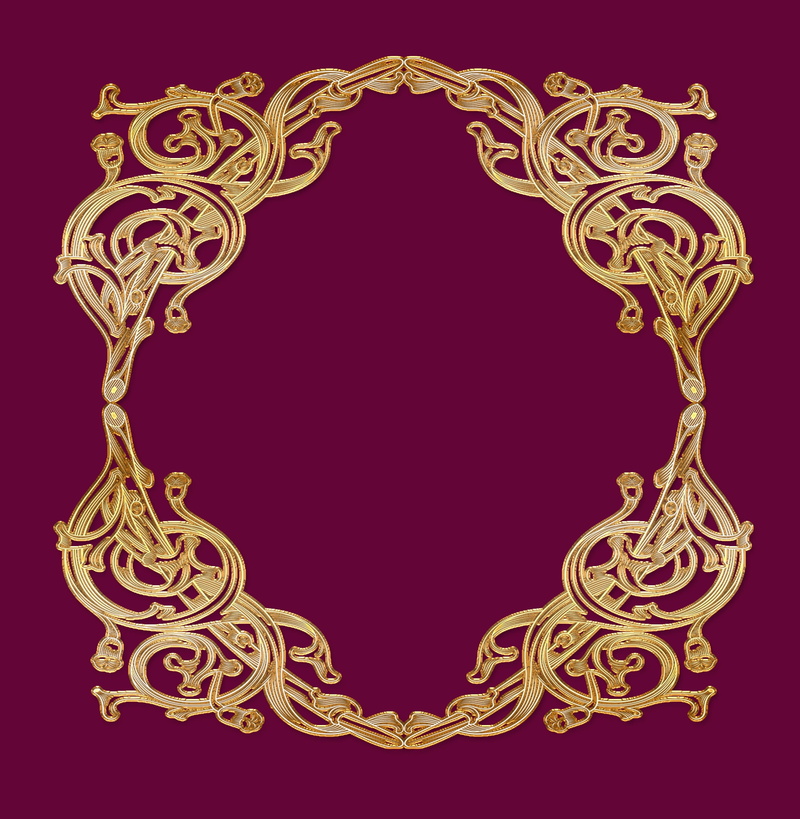 retro styled, shiny, ornate, gold, decoration, black background, no people, graphical, craft, pattern, framing, frame, art and craft, open, studio shot