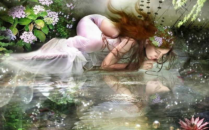 fantasy, pink, 720P, gown, women, silk, s, hd, angel