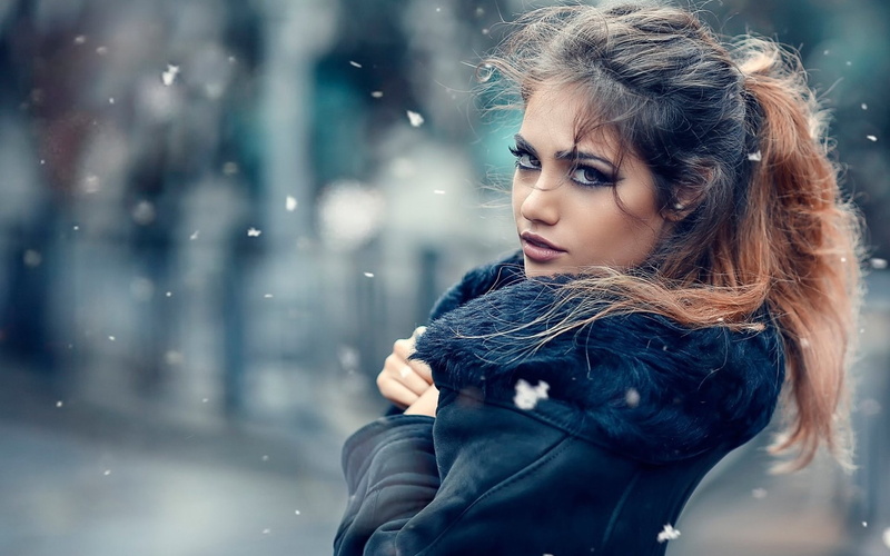 hair, beautiful girl 1920x1200, real people, looking, adult, long hair, cold temperature, human face, fashion, 1080P, young women, one person, clothing