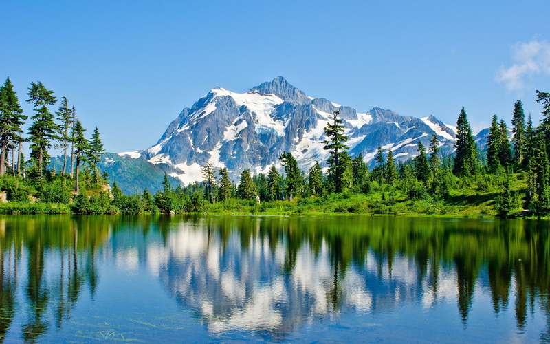 1080P, sky, tranquility, reflection, images of natures beauty 1920x1200, lake, scenics - nature, tree, nature, cold temperature, blue, snowcapped mountain