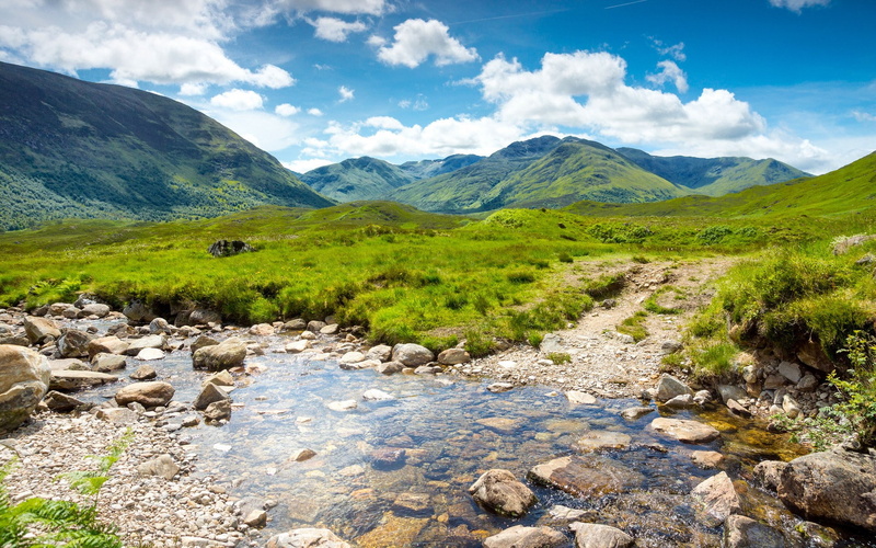 tranquil scene, land, mountain peak, mountain, flowing, landscape, 1080P, non-urban scene, stream - flowing water, photo nature beauty image 1920x1200
