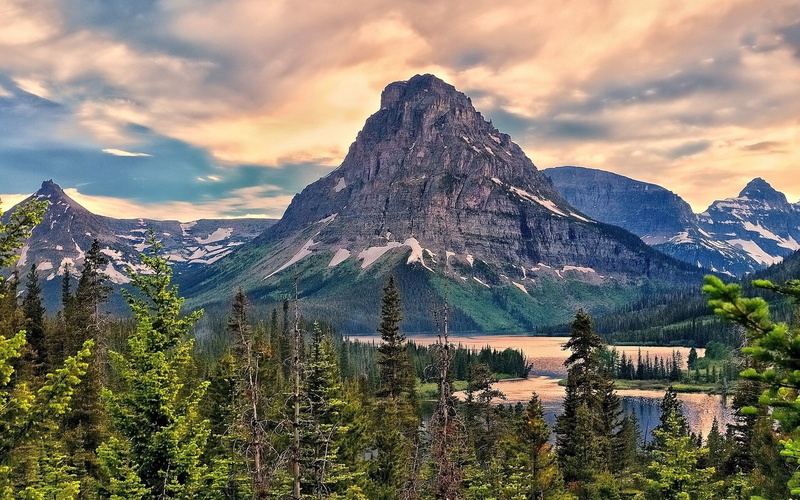 mountain peak, tree, photo nature beauty images 1920x1200, coniferous tree, beauty in nature, sunset, no people, environment, tranquility, land, tranquil scene