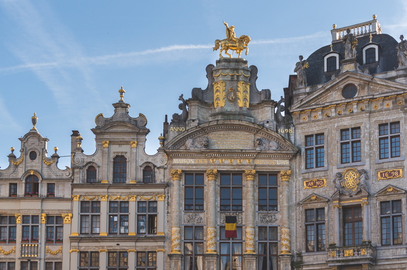 architecture, travel destinations, tourism, travel, old, art and craft, brussels, the past, grand-place, statue, gilded, no people, sky, gold, history