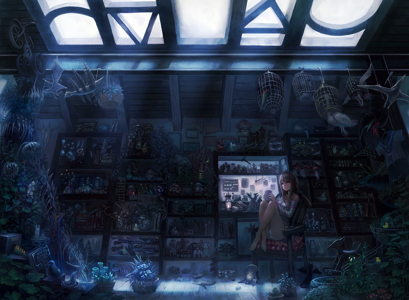 window, wall - building feature, communication, 1080P, anime girls, transparent, leisure activity, architecture, store, human representation, indoors