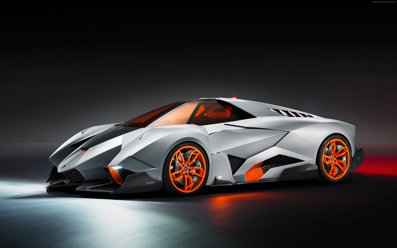 4K, lamborgini, gray, egoista, supercar, orange, concept, matt