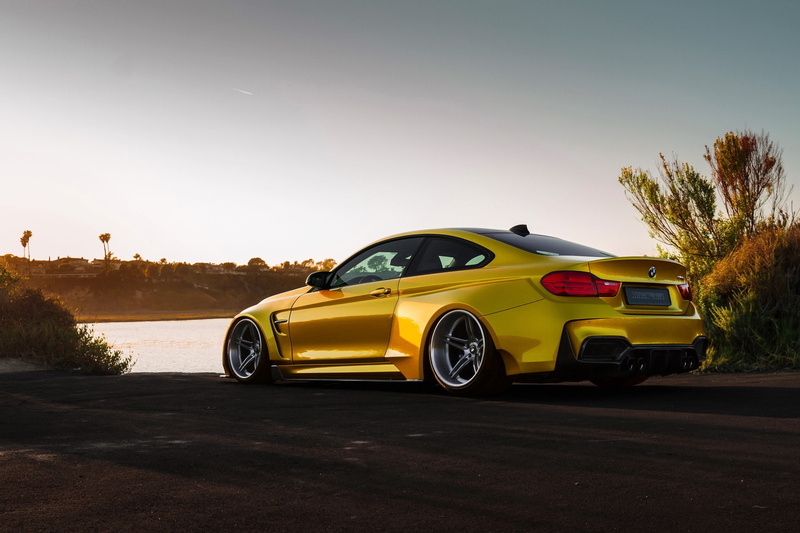 mode of transportation, travel, city, motor vehicle, M4, taxi, transportation, Gtrs4, Side view, day, 1080P, nature, Vorsteiner, Bmw, clear sky, yellow