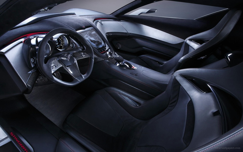 steering, car, cars, wheel, 1080P, corvette, stingray, black, concept, chevrolet, interior