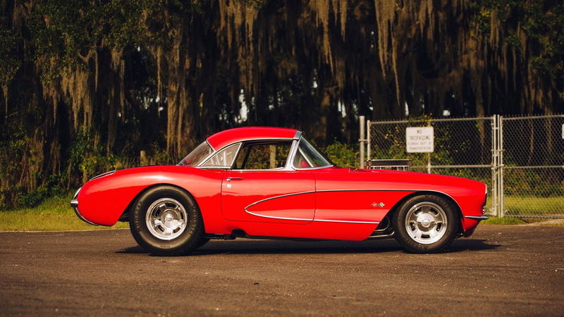 red, corvette, convertible, (c1), cars, 1956, 454, chevrolet, 720P