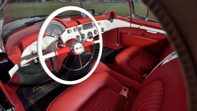 roadster, 720P, chevrolet, (c1), corvette, cars, black, 1954