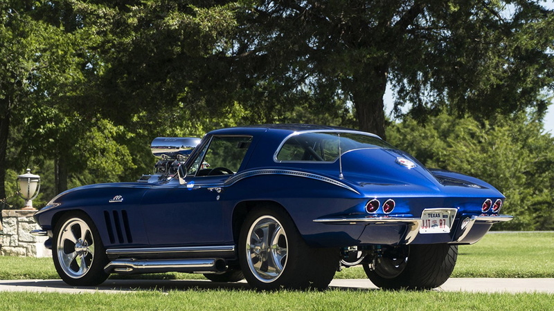 (c2), chevrolet, street, corvette, cars, 1966, blue, 720P, pro