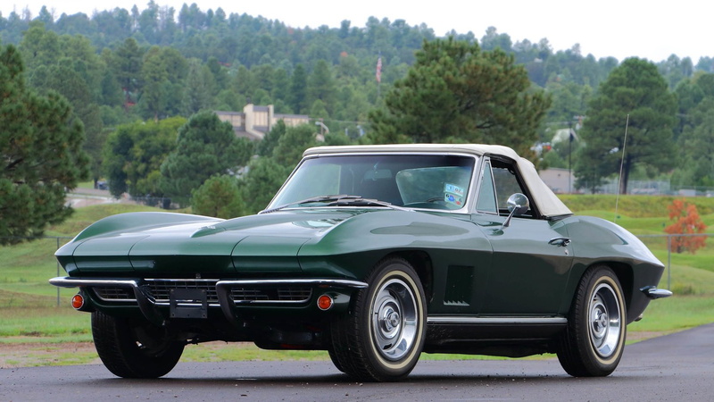 chevrolet, 1967, cars, 720P, (c2), green, convertible, corvette