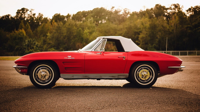 327, (c2), chevrolet, corvette, 1963, convertible, cars, red, 720P