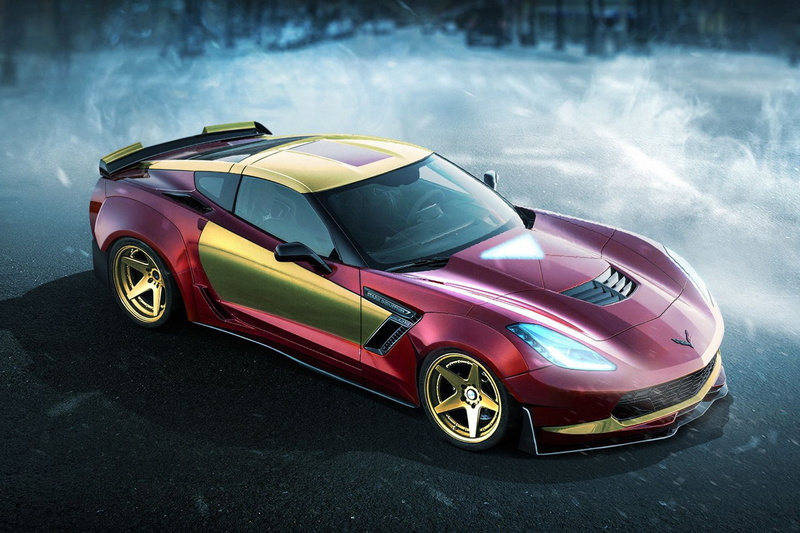 1080P, Marvel, auto, DC Superheroes, Iron Man, Chevrolet Corvette z06, superhero