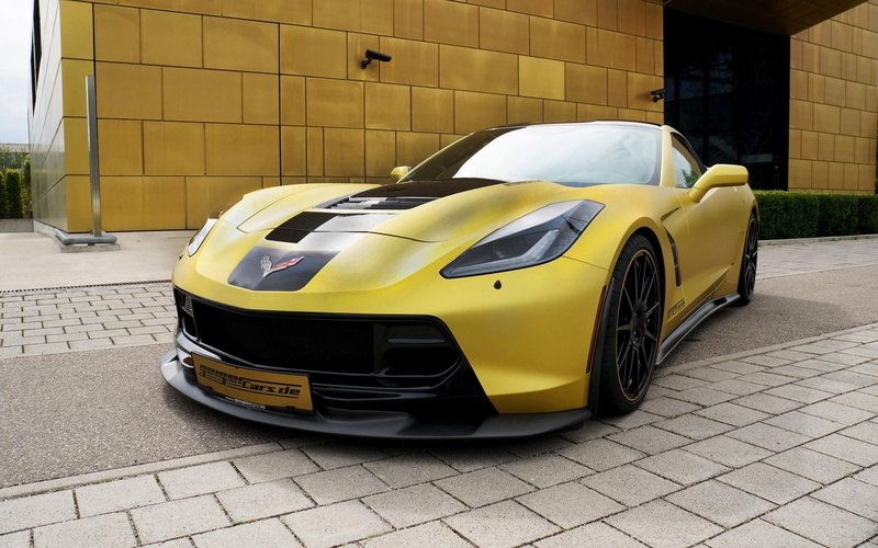 corvette, geigercars, black, car, 2014, c, 2K, cars, chevrolet, yellow, sports, stingray