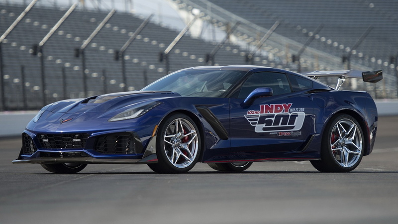 Chevrolet, Sport Car, Blue Car, 1080P, Race Car, Car, Safety Car, Chevrolet Corvette ZR1, Indy 500
