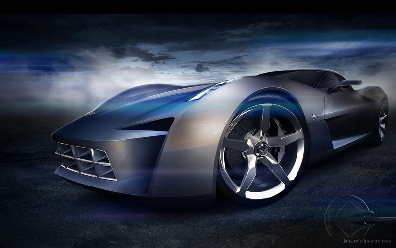 gray, 720P, car, stingray, corvette, concept, chevrolet, cars, sports