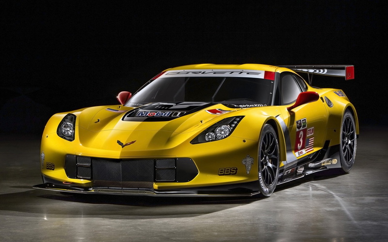 taxi, sports race, motor vehicle, wheel, land vehicle, indoors, sport, 2014 Chevrolet Corvette C7R, Chevrolet, 1080P, black background, yellow, car, racecar