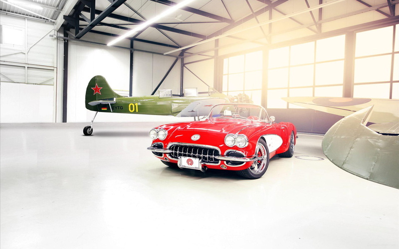 red, 1080P, pogea, convertible, chevrolet, racing, cars, car, corvette, 1959