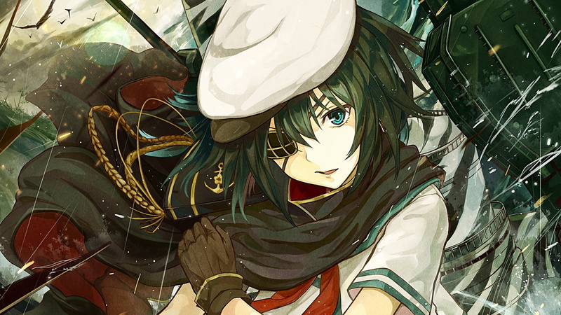 1080P, Kantai Collection, anime, Kiso (KanColle), eyepatches, eye patch, anime girls