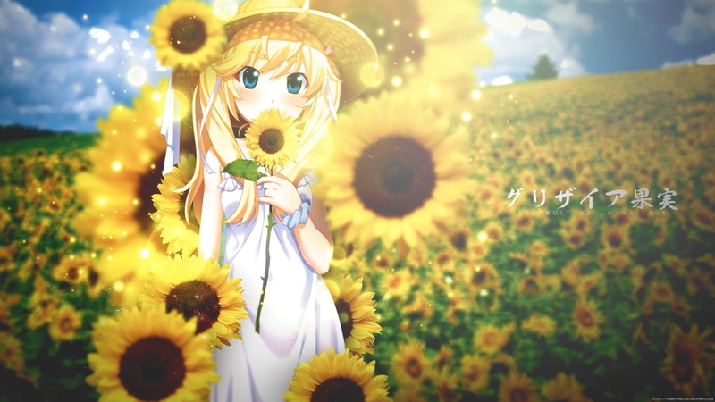 no people, close-up, Grisaia no Kajitsu, beauty in nature, focus on foreground, Matsushima Michiru, flowering plant, field, 1080P, toy, yellow, human representation