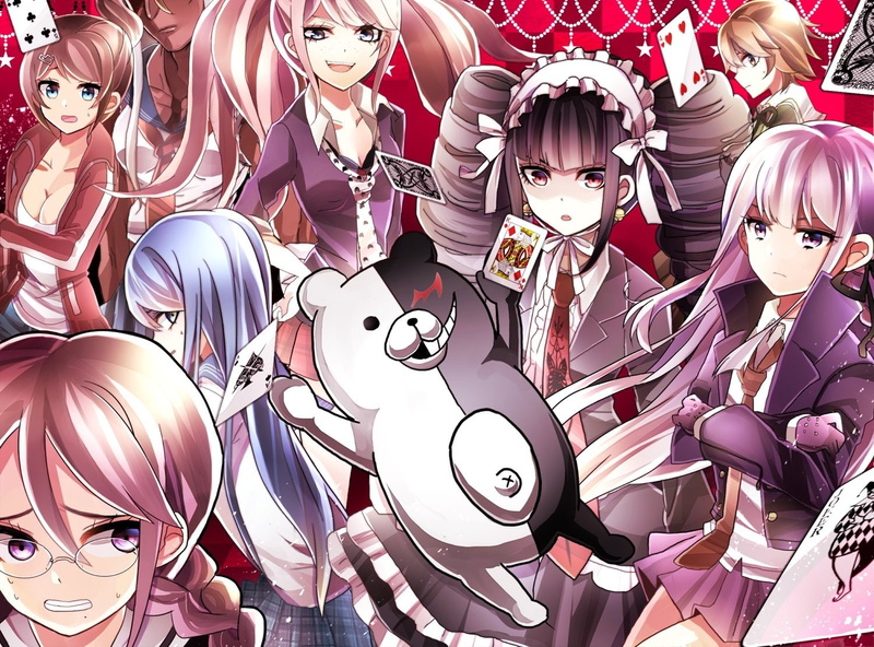 Aoi Asahina, Monokuma (Danganronpa), Danganronpa, 720P, Tōko Fukawa, Junko Enoshima, Celestia Ludenberg, Makoto Naegi, Sakura Ōgami, Kyōko Kirigiri