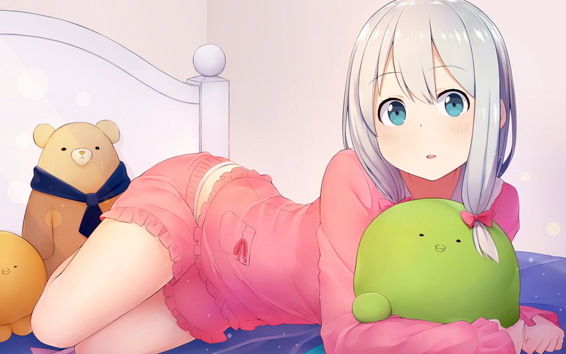 real people, indoors, female likeness, pink color, comics, close-up, girl, character, pajamas, anime, emotion, pink, male likeness, sexy, representation