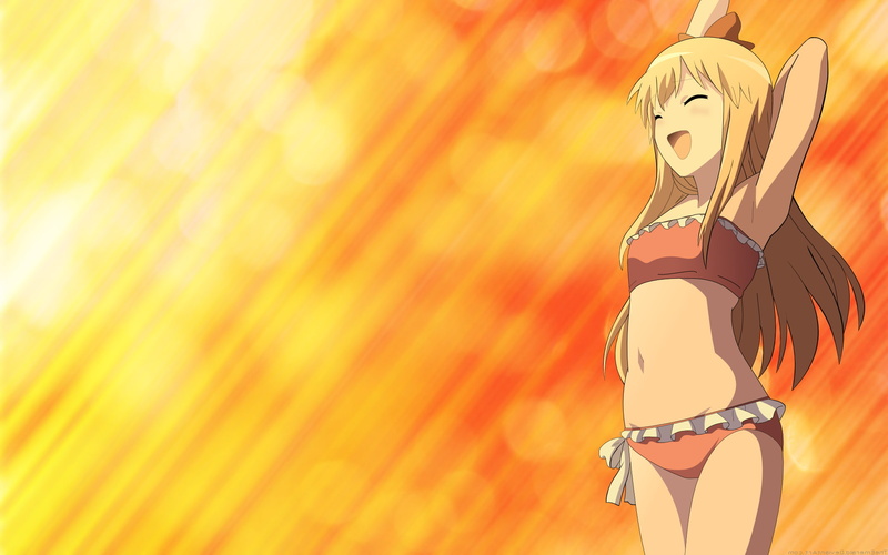 Open Mouth, Toshinou Kyouko, sexy anime, human representation, indoors, copy space, creativity, no people, focus on foreground, close-up, Anime Girls, orange color