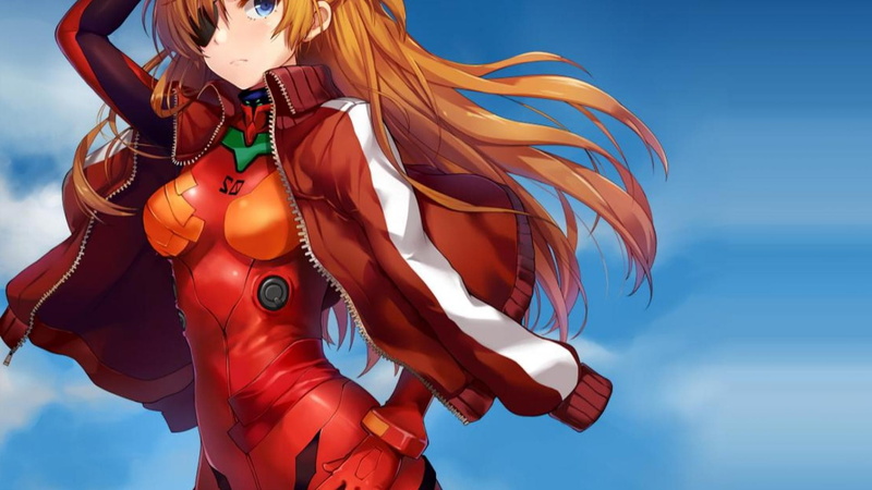 blue, clothing, Neon Genesis Evangelion, holding, blue background, standing, hairstyle, anime, front view, sexy anime, real people, women, young women