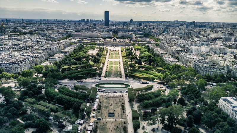 architecture, building exterior, built structure, cityscape, architectural column, travel destinations, building, tree, over, eiffel, view, travel, plant