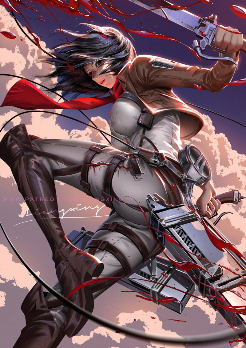 720P, Mikasa Ackerman, Shingeki no Kyojin, Liang Xing