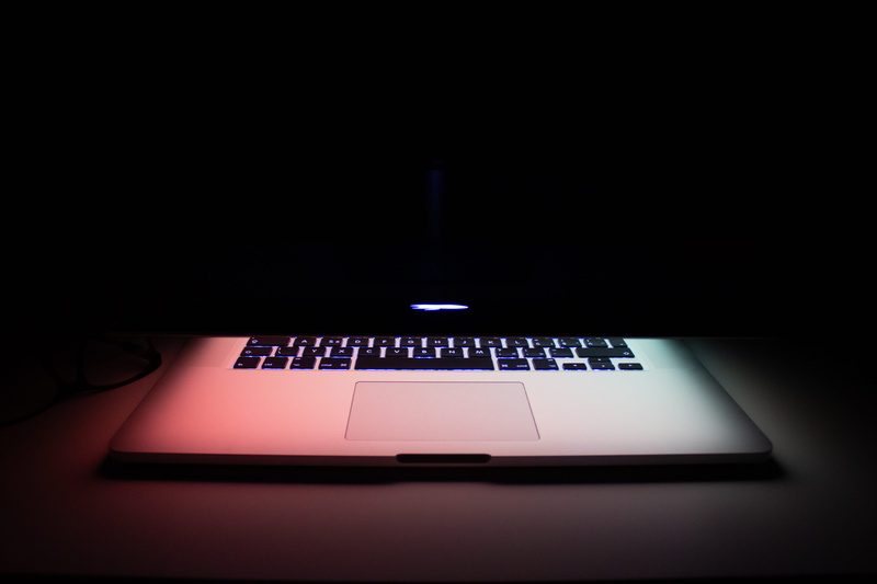 surface, shadow, dark lights, lights, table, internet, black background, 5K, illuminated, no people, black, macbook, indoors, hardware, copy space, wireless technology