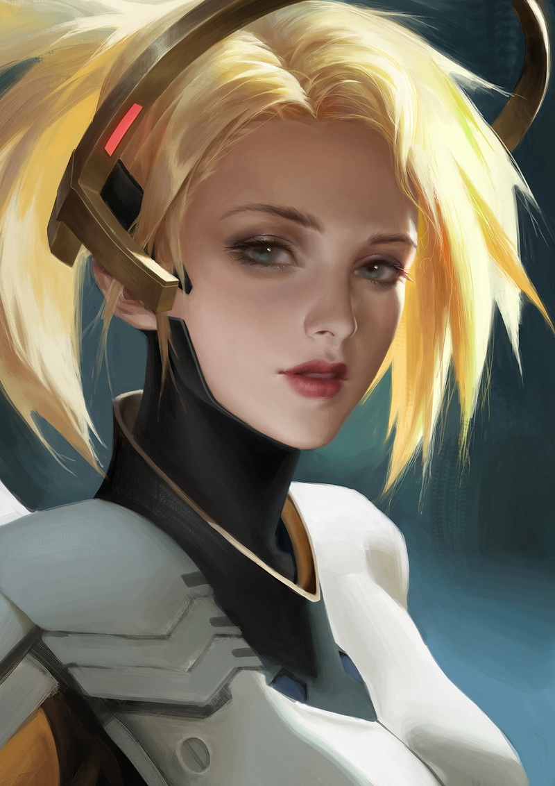1080P, Mercy (Overwatch), Witch Mercy, video games, Overwatch