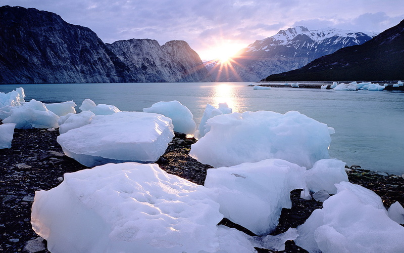 seven, 1080P, mountains, windows 7, the sun, ice