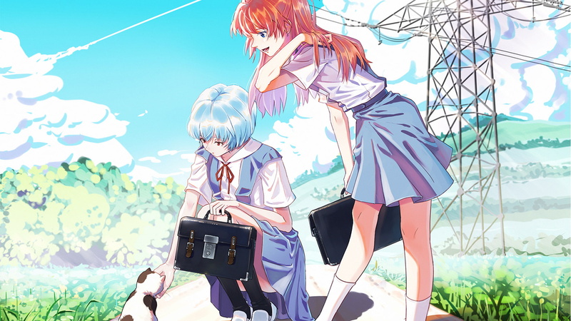 Evangelion, Neon Genesis Evangelion, Cat, Rei Ayanami, Anime, Asuka Langley Sohryu, 1080P
