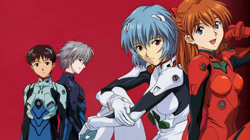 Neon Genesis Evangelion, serious, anime, men, colored background, hairstyle, girls, offspring, people, child, Ayanami Rei, Ikari Shinji, standing, childhood