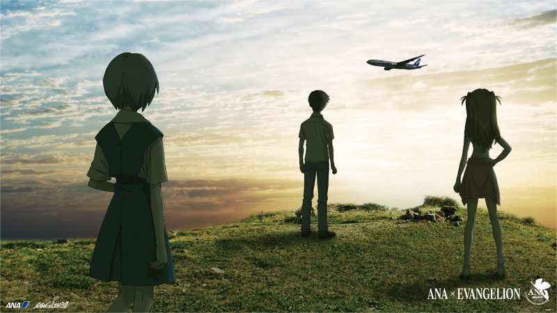 anime, 1080P, Ikari Shinji, Asuka Langley Soryu, sunset, Ayanami Rei, Neon Genesis Evangelion